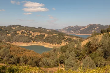 Tuinposter Lake Sonoma in the Hills of Sonoma County, California During Drought, Low Lake Level on a Hot Summer Day  © Jill Clardy