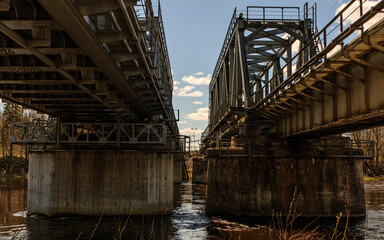 Old, two large bridges.