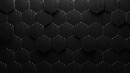 sci-fi black hexagon background