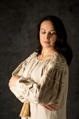 Fototapeta premium Thoughtful Ukrainian woman