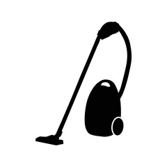 Electric modern vacuum cleaner icon | Black Vector illustration |