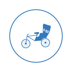 Fototapeta na wymiar Pedicab cycle auto rickshaw icon | Circle version icon |