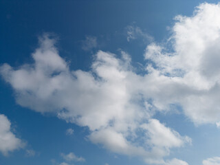 White Clouds blue skies 