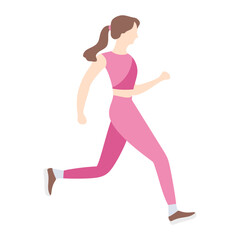 Fototapeta na wymiar Woman runner in on a white background. Sportswoman runner in cartoon style. Vector illustration
