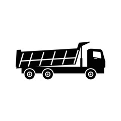 Tipper haul dump truck icon | Black Vector illustration |