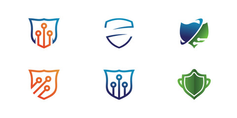 Shiled logo design template simple concept Premium Vector