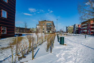 Winter alley in Gyllins gardens in Malmo, Sweden