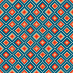 Seamless Groovy aestethic pattern with triangles in the style of the 70s and 60s. Vector illustration