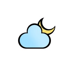 cloudy weather at night computing icon