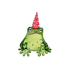 Frog halloween. Watercolor hand drawn. PNG format without background