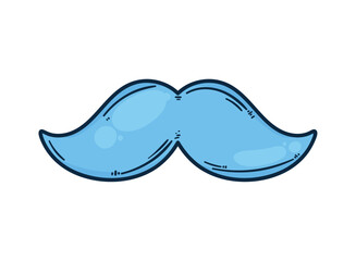 blue mustache facial accessory