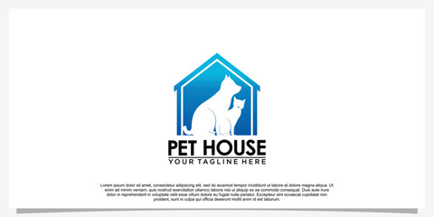 Pet logo design template pet icon simple concept Premium Vector