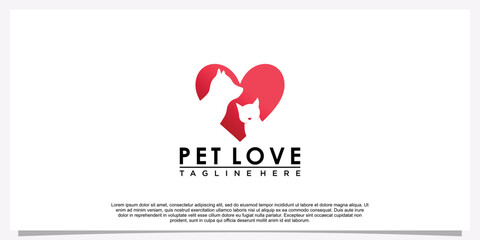 Pet logo design template pet icon simple concept Premium Vector