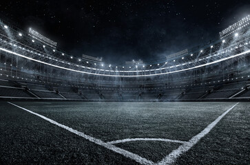Sport Backgrounds.  Soccer stadium. 3d render