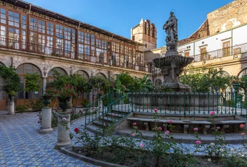 Foto op Aluminium Palermo, Italy - July 7, 2020: Glimpse of the Cloister of the Monastery of Santa Caterina d'Alessandria, once it was a cloister monastery of the Dominican Order. © JEROME LABOUYRIE