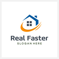Illustration modern Real estate logo design vector