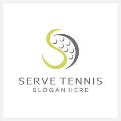 Letter S and tennis ball logo design