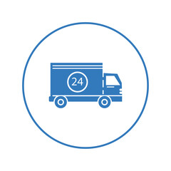 24 hours transport truck icon | Circle version icon |
