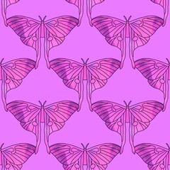 Summer abstract geometric seamless butterfly moth pattern for wrapping paper and kids clothes print and fabrics