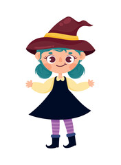 happy witch standing character