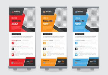 Obraz premium Marketing Agency Roll-Up X banner Stand 