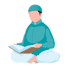 muslim man reading koran