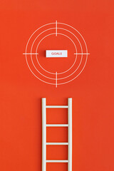 Ladder career path for business growth success process. Inspiration and creative idea concept.