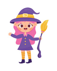 witch with broom character