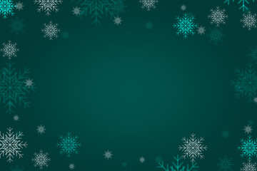 Winter, christmas banner with flying snowflakes and copy space. Greeting card, frame, background, winter illustration. Christmas background for text. High quality illustration