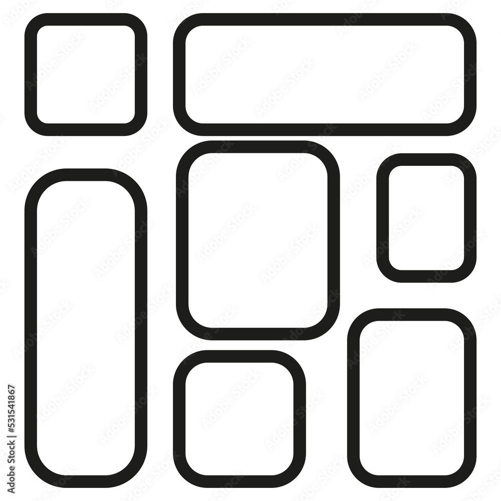 Poster button with black rectangles set. geometric element. vector illustration. stock image.