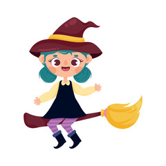 witch flying in broom