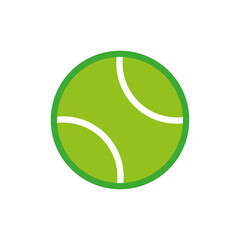 green tennis ball icon. Vector illustration. Stock image.