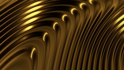 Golden wavy backdrop. Abstract high quality CG texture.  3D rendered overlay image. Ideal for banners, posters, web pages, abstract backdrop