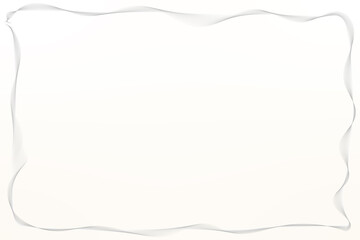 A wave of a long black line in the form of a frame on a light background. Place for inscription, copyspace