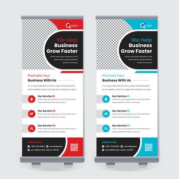 Corporate Business Roll Up Banner, Multipurpose Roll Up Banner, Roll up banner stand for commercial board and exhibition ads pull up design x-banner design template, Corporate rollup banner template, 