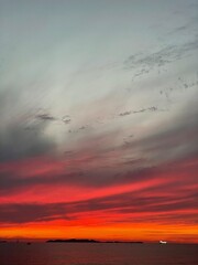 Amazing sunset over the sea.