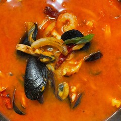 Korean soup with shrimps