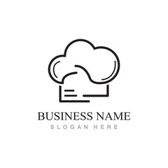 chef hat logo design with vector illustration template