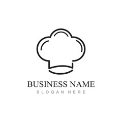 chef hat logo design with vector illustration template