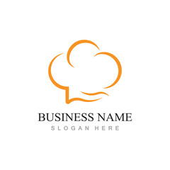 chef hat logo design with vector illustration template