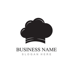 chef hat logo design with vector illustration template