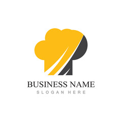 chef hat logo design with vector illustration template
