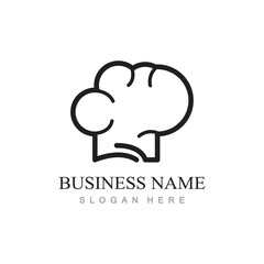 chef hat logo design with vector illustration template
