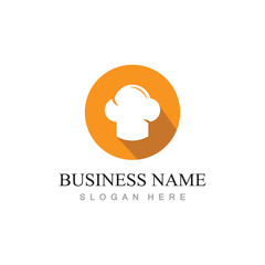 chef hat logo design with vector illustration template