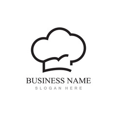 chef hat logo design with vector illustration template