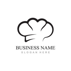 chef hat logo design with vector illustration template