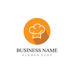 chef hat logo design with vector illustration template