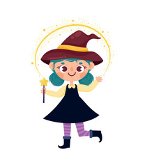 witch with magic wand