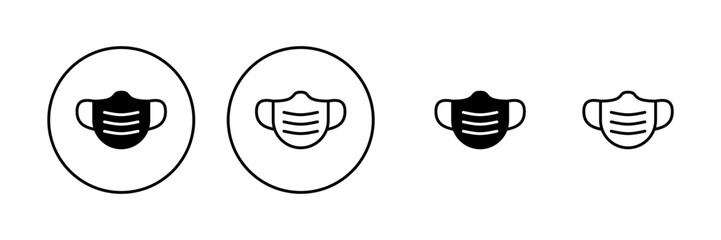 Fototapeta premium Mask icon vector. Medical mask sign and symbol. Man face with mask icon. Safety breathing mask