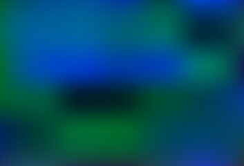 Dark BLUE vector blurred and colored background.